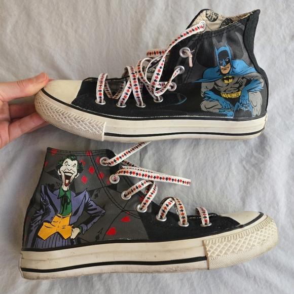 Batman & Joker DC comics Converse All Star sneakers men 5.5 women 7.5 - Picture 1 of 9